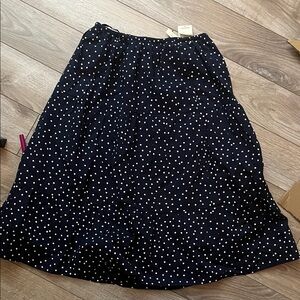 Holster Polka Dot Tiered Navy Skirt